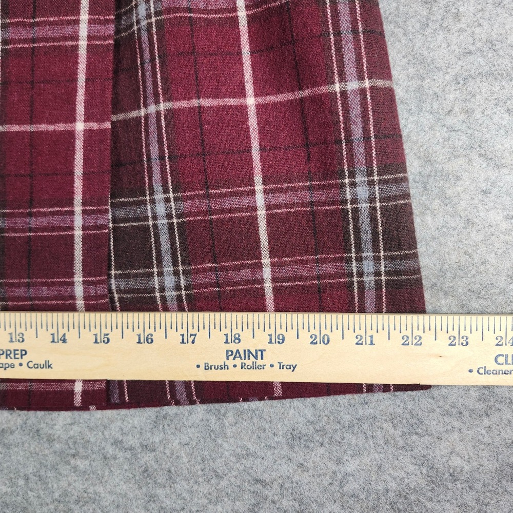 Aventura Plaid Mini Skirt Women 8 Burgundy Wool Blend Buckle Wrap A-Line - Picture 5 of 14
